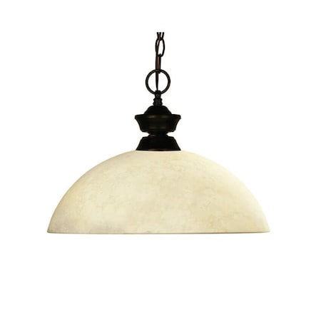 Challenger/Riviera Bronze 1 Light Pendant, Bronze & Golden Mottle